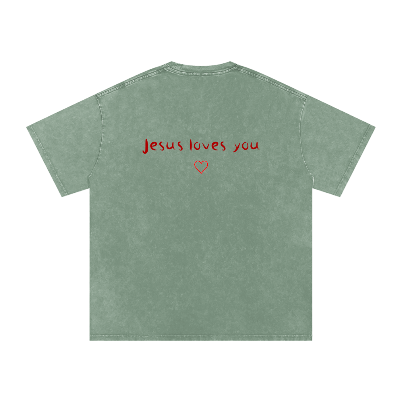 Jesus Loves You Snow Washed Oversized Cotton T-Shirt