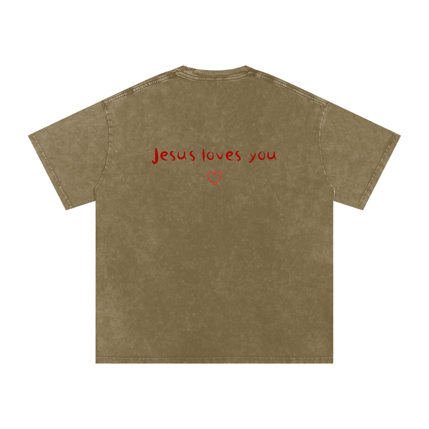 Jesus Loves You Snow Washed Oversized Cotton T-Shirt