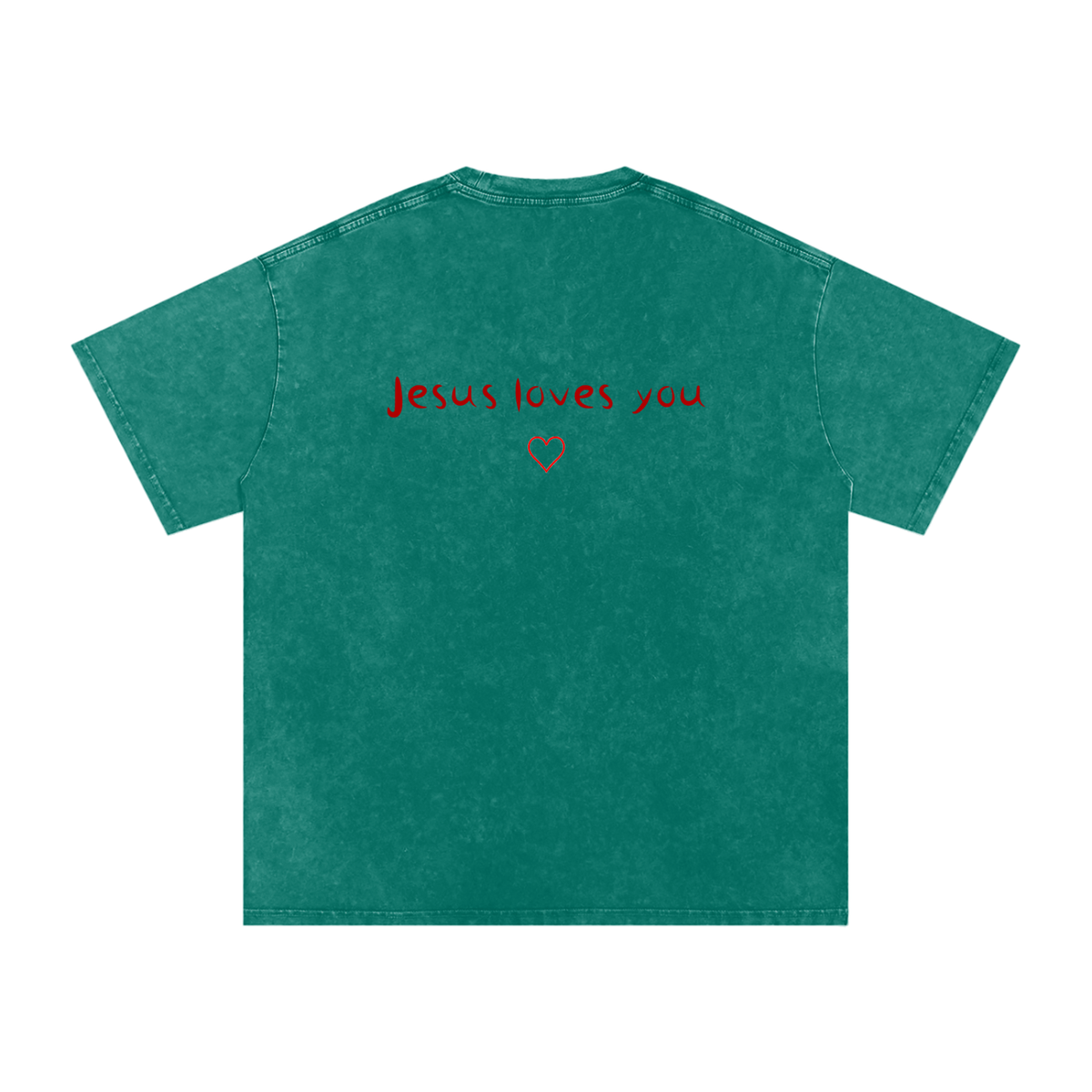 Jesus Loves You Snow Washed Oversized Cotton T-Shirt