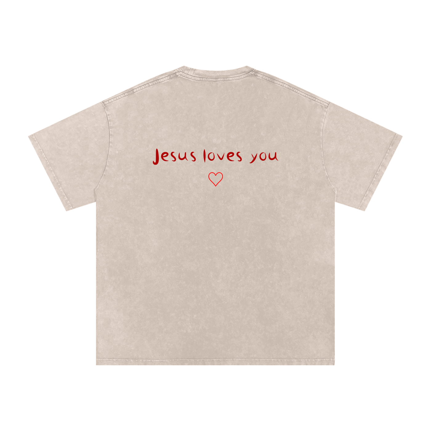 Jesus Loves You Snow Washed Oversized Cotton T-Shirt