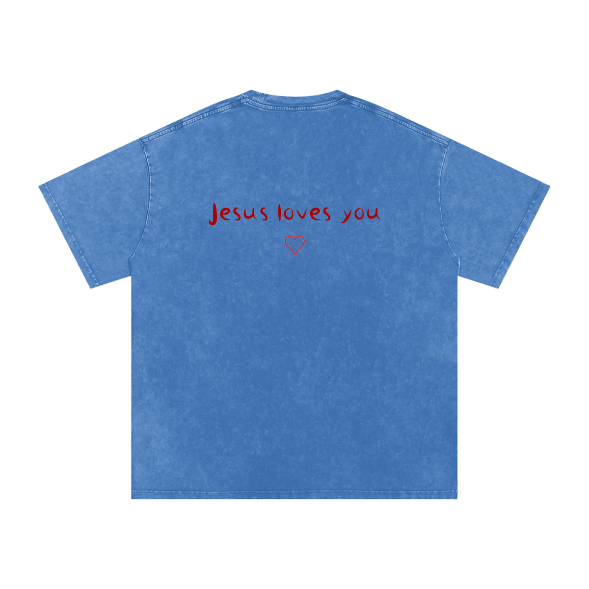 Jesus Loves You Snow Washed Oversized Cotton T-Shirt