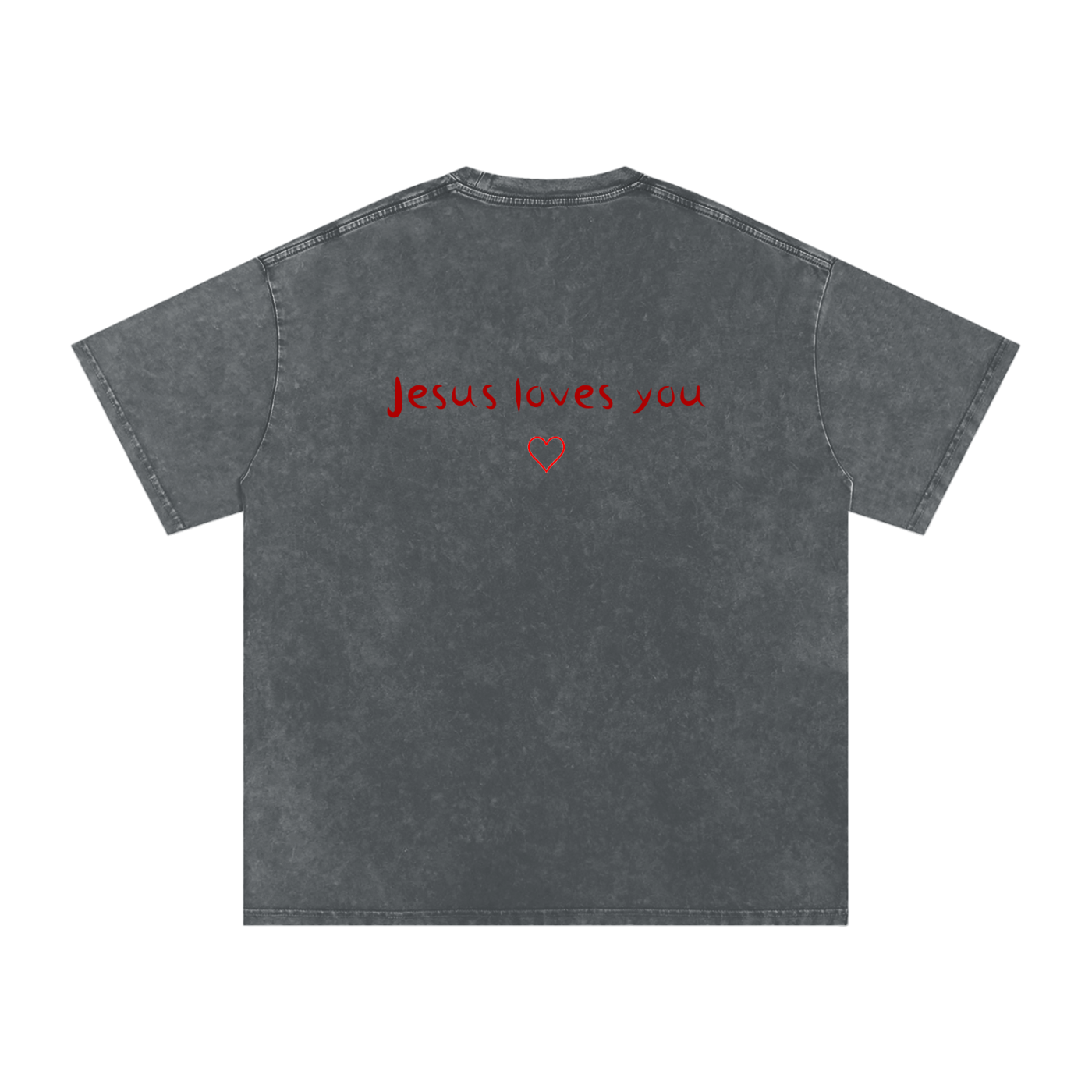 Jesus Loves You Snow Washed Oversized Cotton T-Shirt