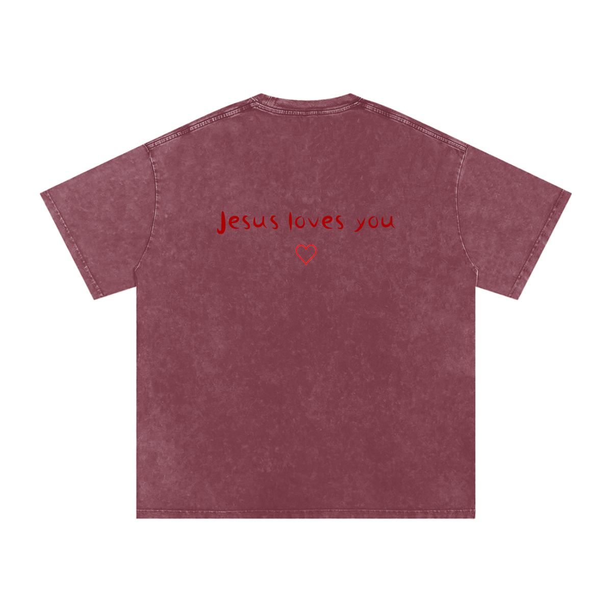 Jesus Loves You Snow Washed Oversized Cotton T-Shirt