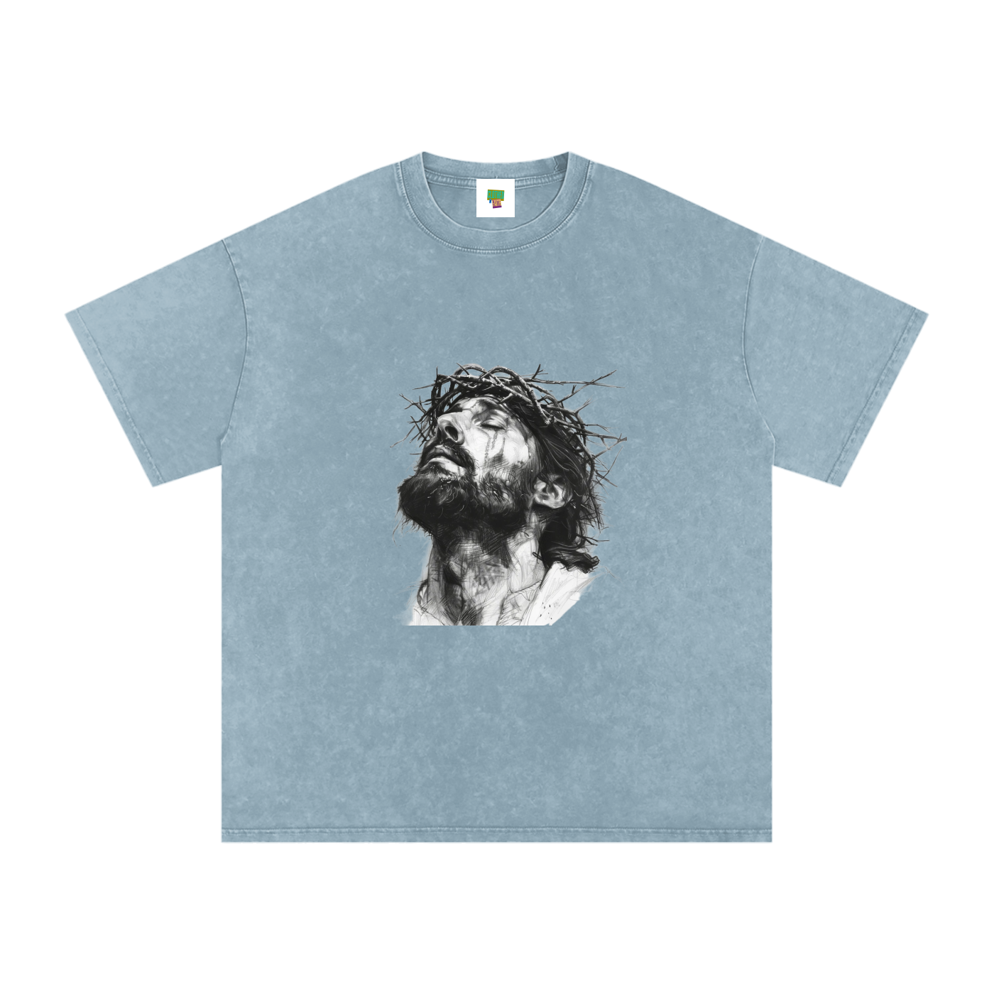 Jesus Loves You Snow Washed Oversized Cotton T-Shirt
